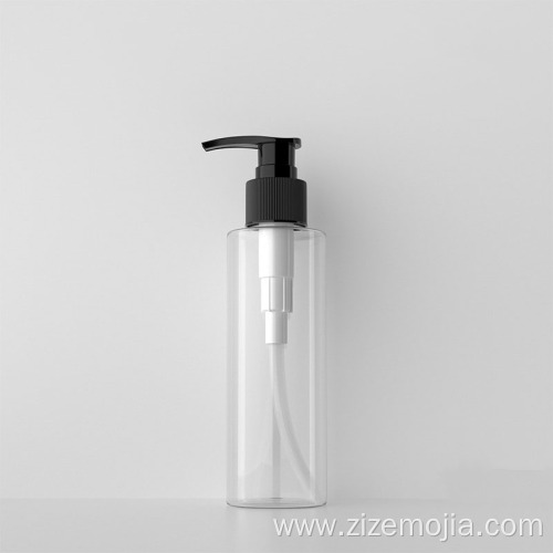 Plastic 200ml round cosmetic shampoo pump bottle